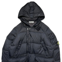 画像をギャラリービューアに読み込む, AW08&#39; Stone Island Black Off Centre Zip Opaque Puffer Jacket - Medium