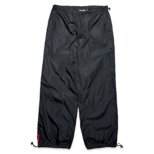Pantalon coquille en nylon Prada Sport SS99 - Taille 30-34" 