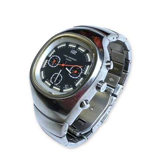 Montre analogique Nike Triax Armored II Chrono en acier inoxydable du début des années 2000