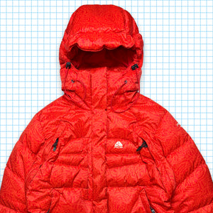 Nike ACG Two Tone Red Full Graphic Puffer Jacket - Small / Medium