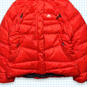 Veste matelassée Nike ACG bicolore rouge avec graphisme complet - Petit / Moyen
