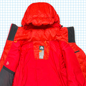 Nike ACG Two Tone Red Full Graphic Puffer Jacket - Small / Medium