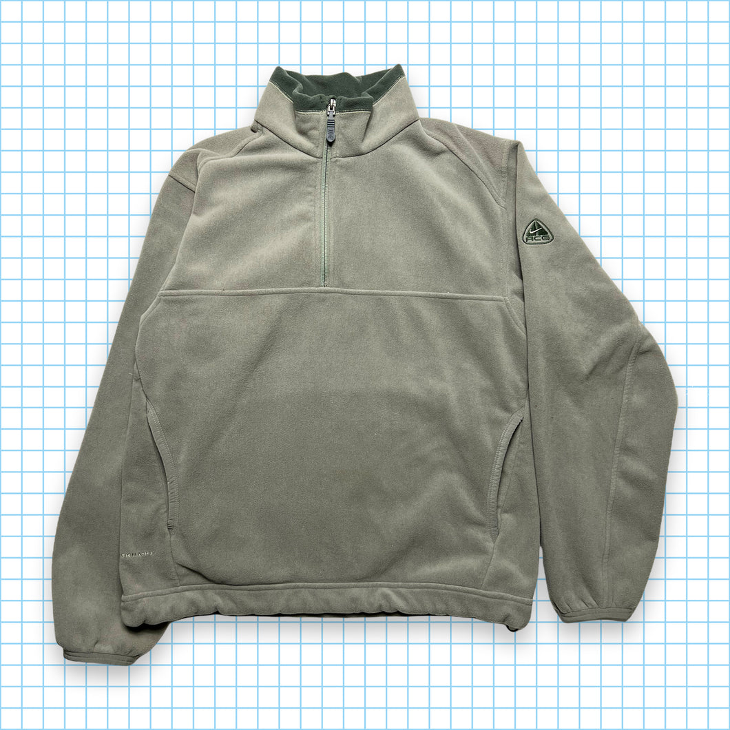 Nike ACG Khaki/Grey Quarter Zip Fleece - Small / Medium