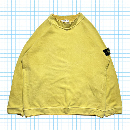vintage Stone Island Washed Yellow Crewneck AW95' - Moyen / Grand
