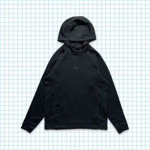 Arc'teryx Centre Logo Black Embroidered Hoodie - Medium / Large