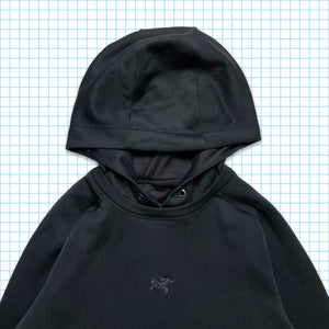 Arc'teryx Centre Logo Black Embroidered Hoodie - Medium / Large