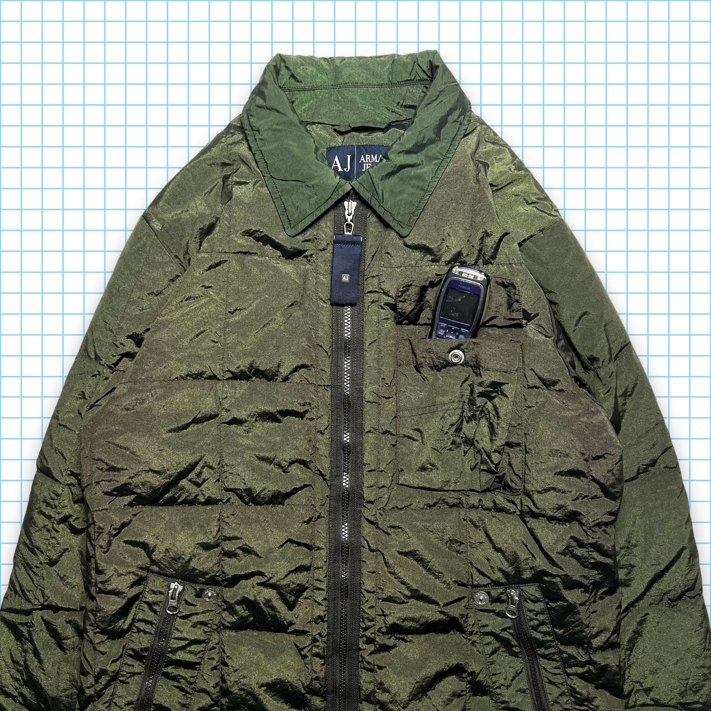 Armani Jeans Forest Green Shimmer Jacket - Medium