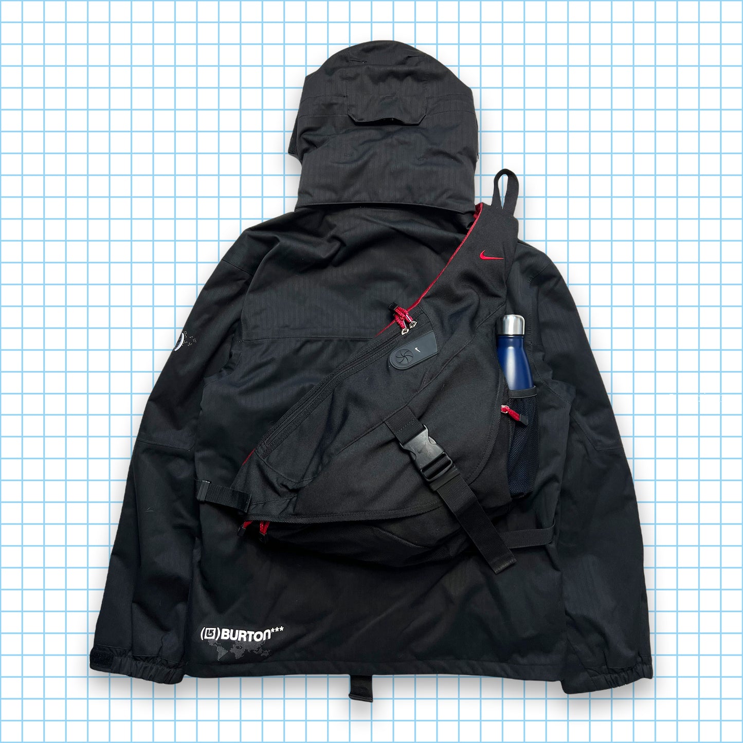 Burton Technical Jet Black Multi Pocket Jacket - Medium / Large