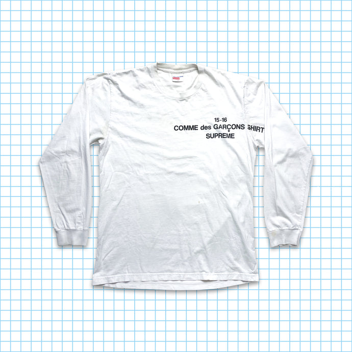 Comme Des Garçons x Supreme Cocaine White Longsleeve - Large