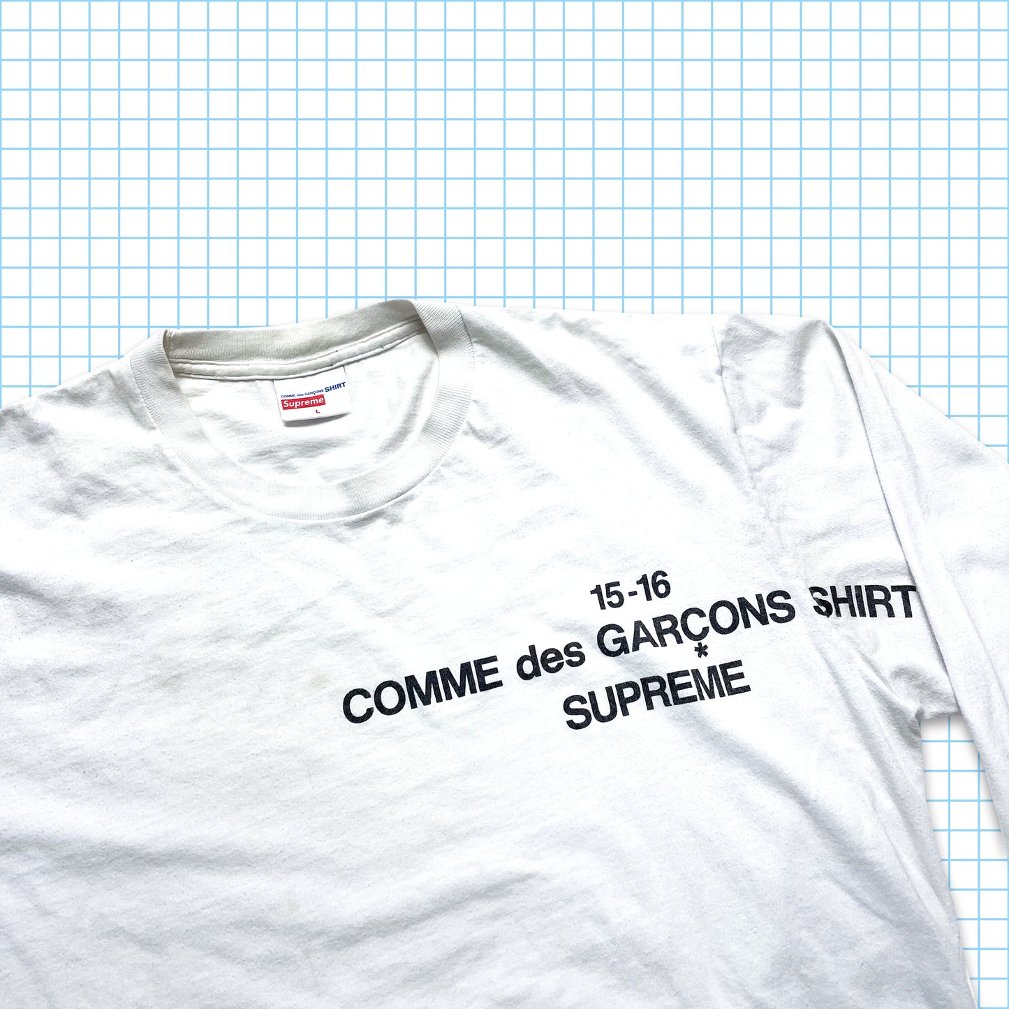 Comme Des Garçons x Supreme Cocaine White Longsleeve - Large