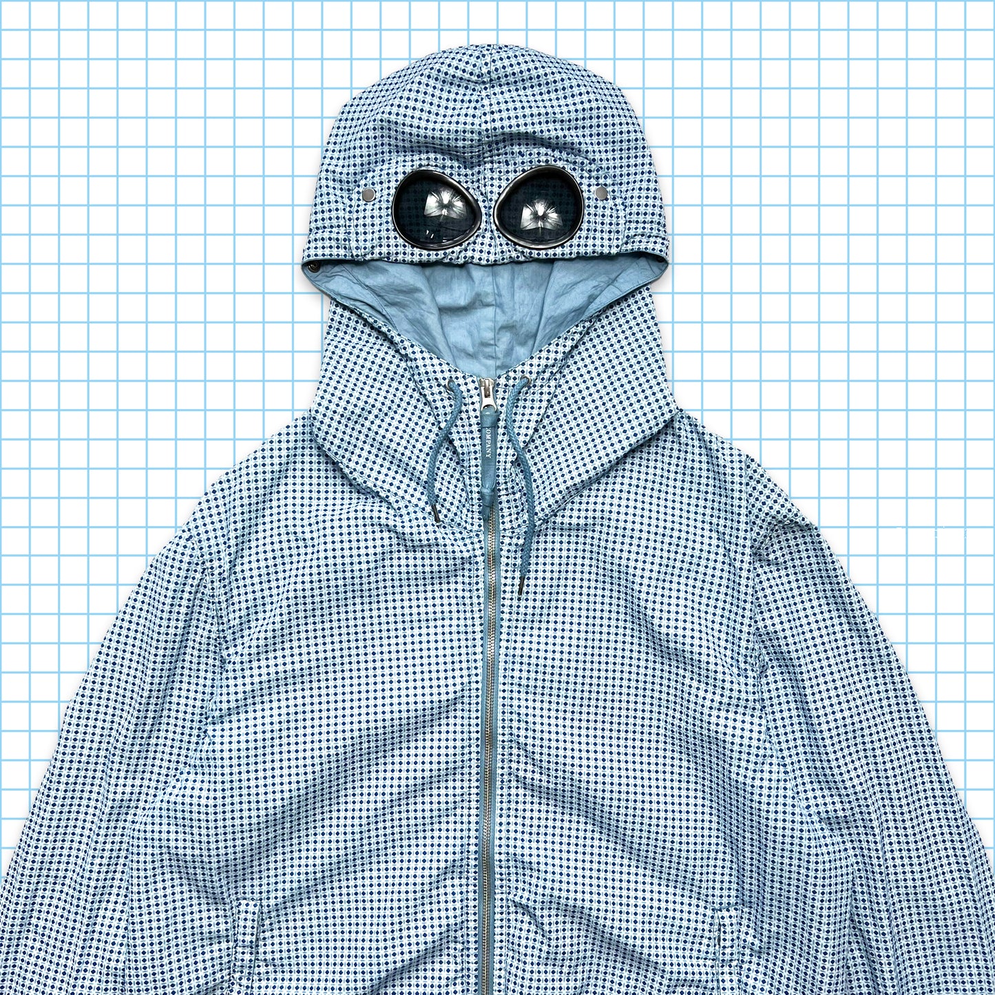 CP Company Baby Blue Pattern Goggle Jacket - Large / Extra Large