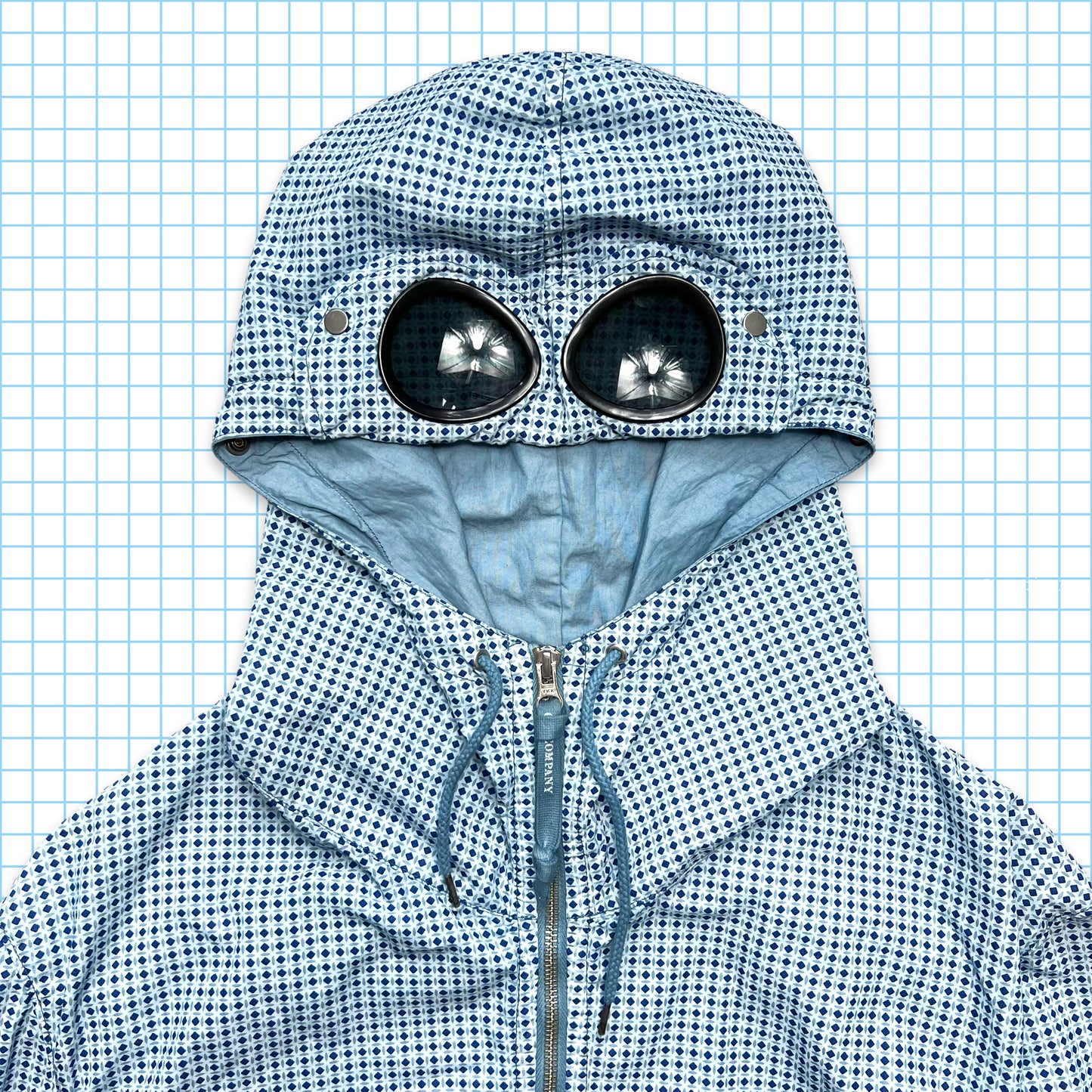CP Company Baby Blue Pattern Goggle Jacket - Large / Extra Large