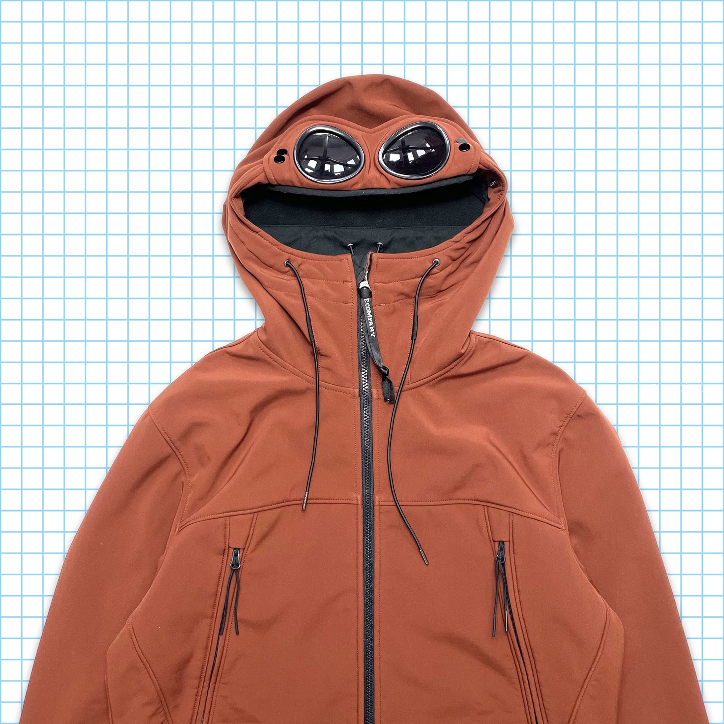CP Company Burnt Orange Soft Shell Goggle Jacket - Large
