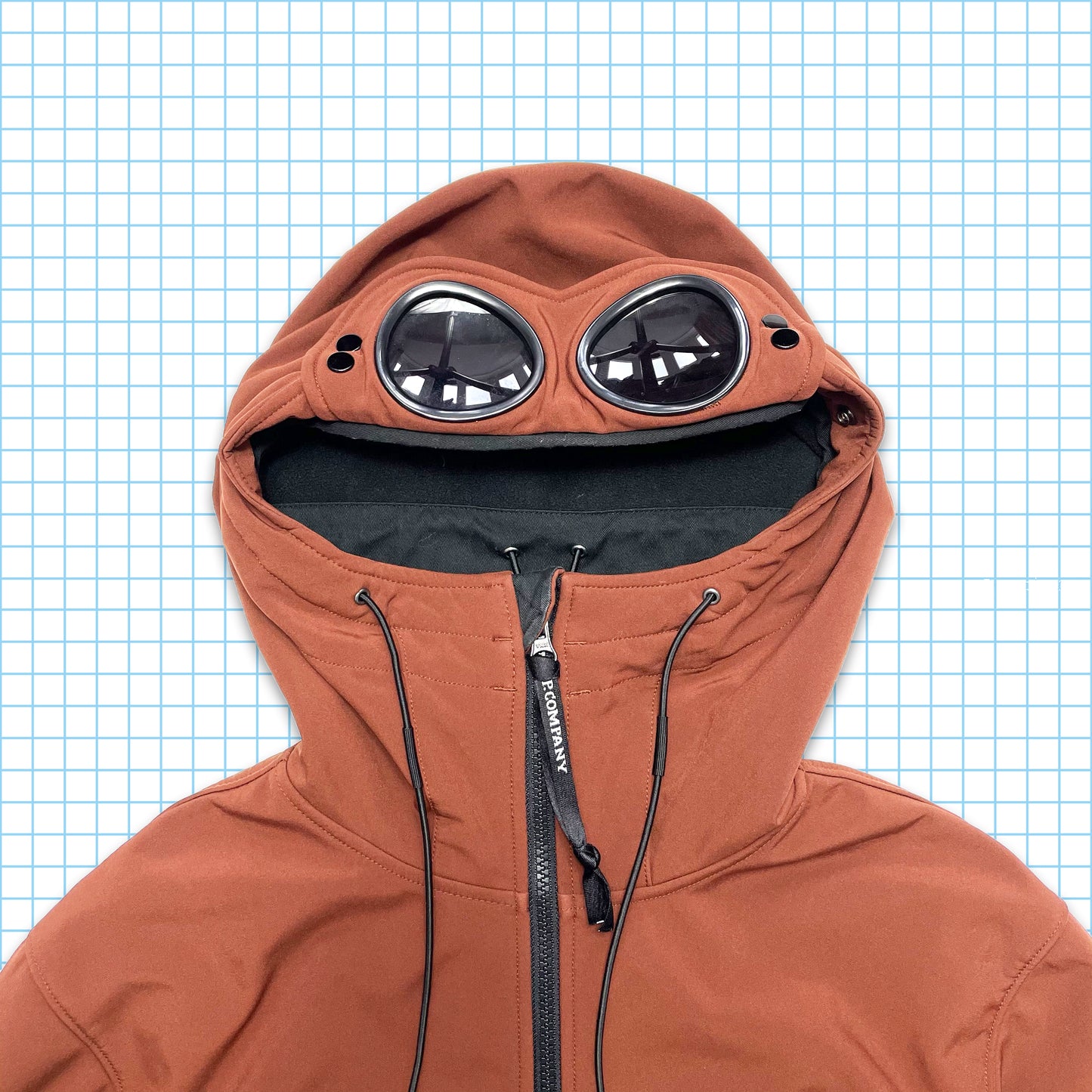 CP Company Burnt Orange Soft Shell Goggle Jacket - Large