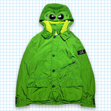 Load image into Gallery viewer, Vintage 90&#39;s CP Company Acid Green Google Jacket - Small