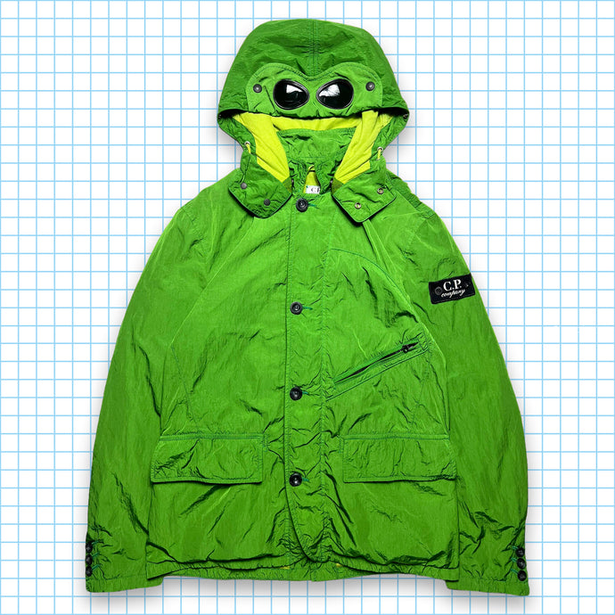 vintage 90's CP Company Acid Green Google Jacket - Petit