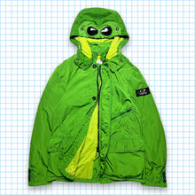 Load image into Gallery viewer, Vintage 90&#39;s CP Company Acid Green Google Jacket - Small