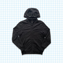 Load image into Gallery viewer, CP Company Stealth Black Zipped Goggle Hoodie - Medium