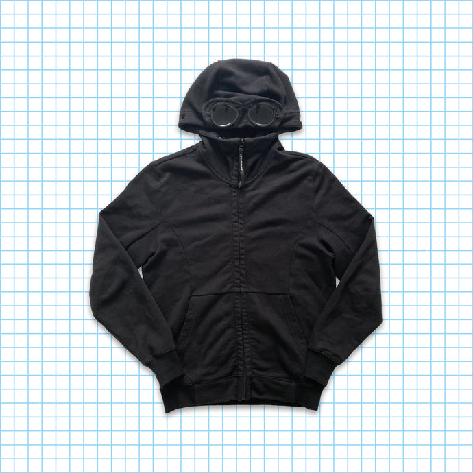 CP Company Stealth Black Zipped Goggle Hoodie - Medium