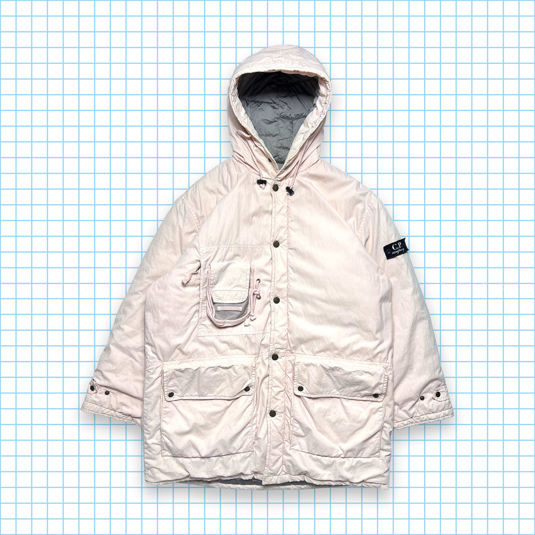 Late 90's CP Company Baby Pink Tri-Pocket Parka Down Jacket - Medium