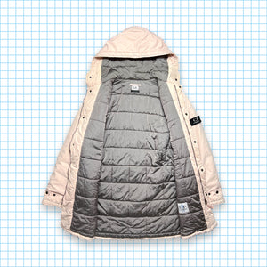 Fin des années 90 CP Company Baby Pink Tri-Pocket Parka Down Jacket - Moyen