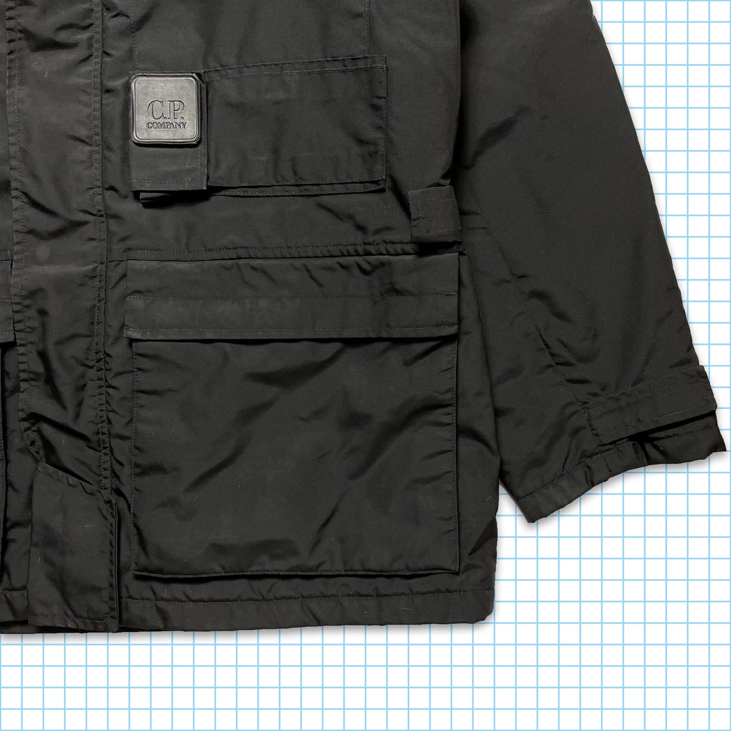 Vintage CP Company Urban Protection Metropolis Stealth Black Multi Pocket Jacket AW99' - Extra Large / Extra Extra Large