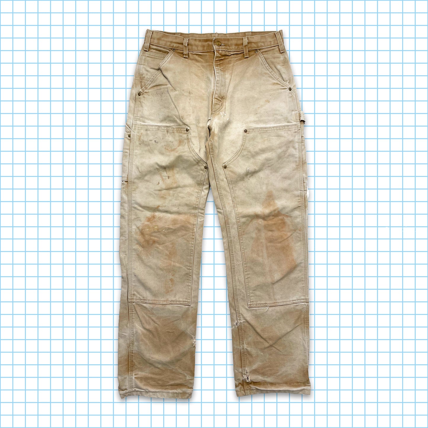 Carhartt Rusty Sun Faded Double Knee Denim Jeans - 33/34" Waist