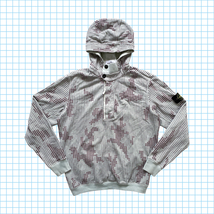 Stone Island - Sweat à capuche avec fermeture éclair 1/4 à motif camouflage numérique - Grand