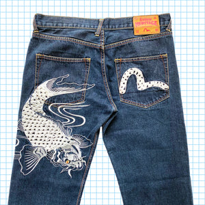 Jean en denim à lisière brodée Evisu Koi Carp - Taille 34/36"