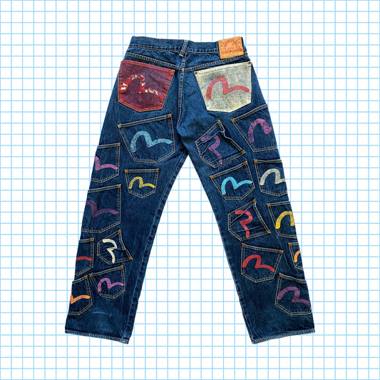 Denim indigo multi-poches Evisu