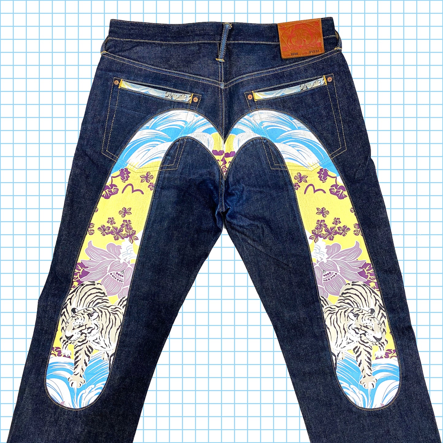 Denim selvedge tigre blanc Evisu
