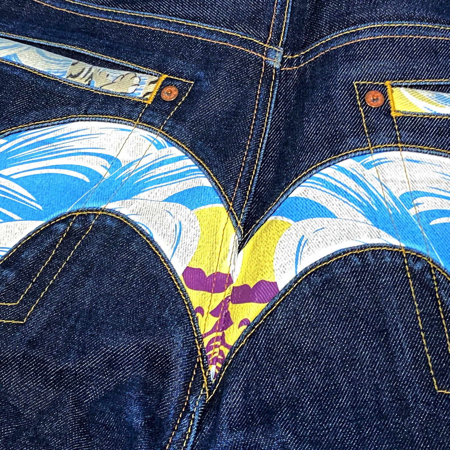 Denim selvedge tigre blanc Evisu