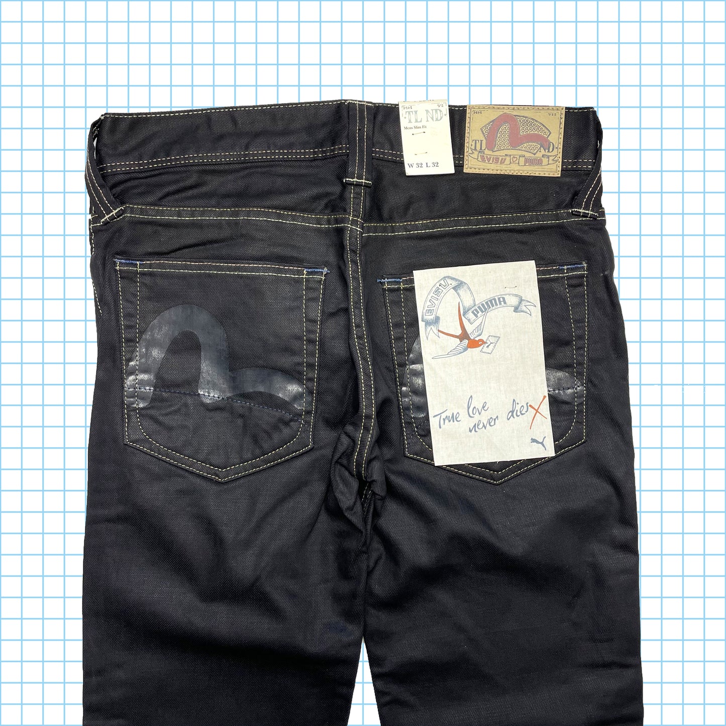 Evisu x Puma Tonal Black Gull Denim - 32" Waist