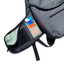 Load image into Gallery viewer, Slate Grey/Turquoise Modular Concealed Pocket Backpack