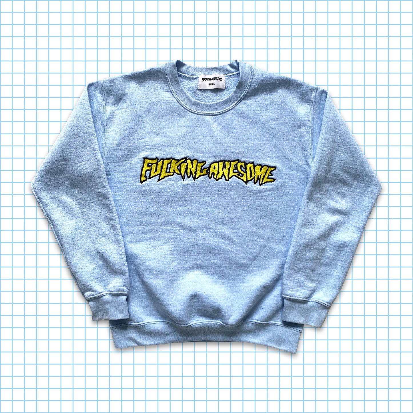 Fucking Awesome x Dover Street Market Baby Blue Spellout Crew - Petit / Moyen
