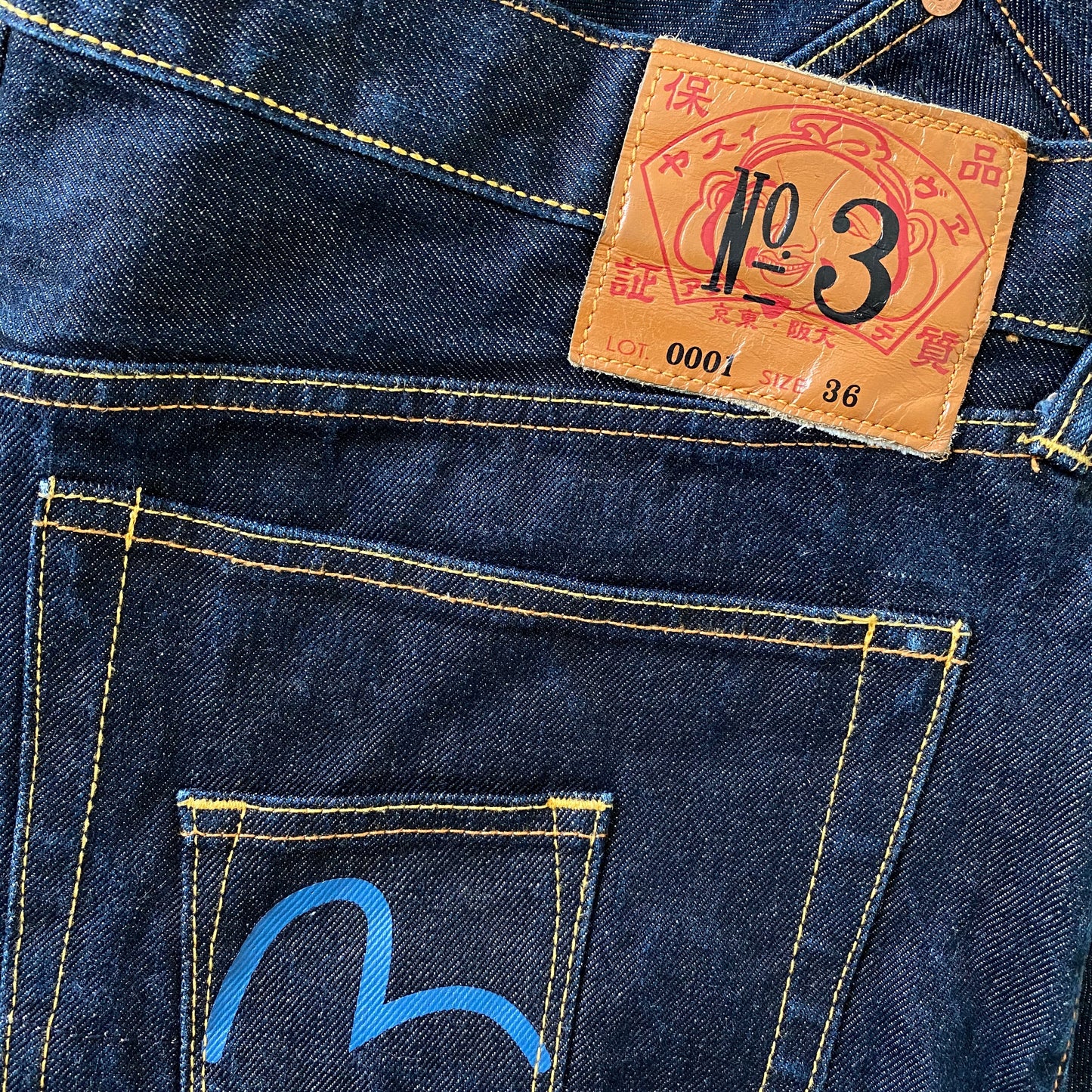 Evisu Multi Poche Indigo Denim - Taille 34/36"