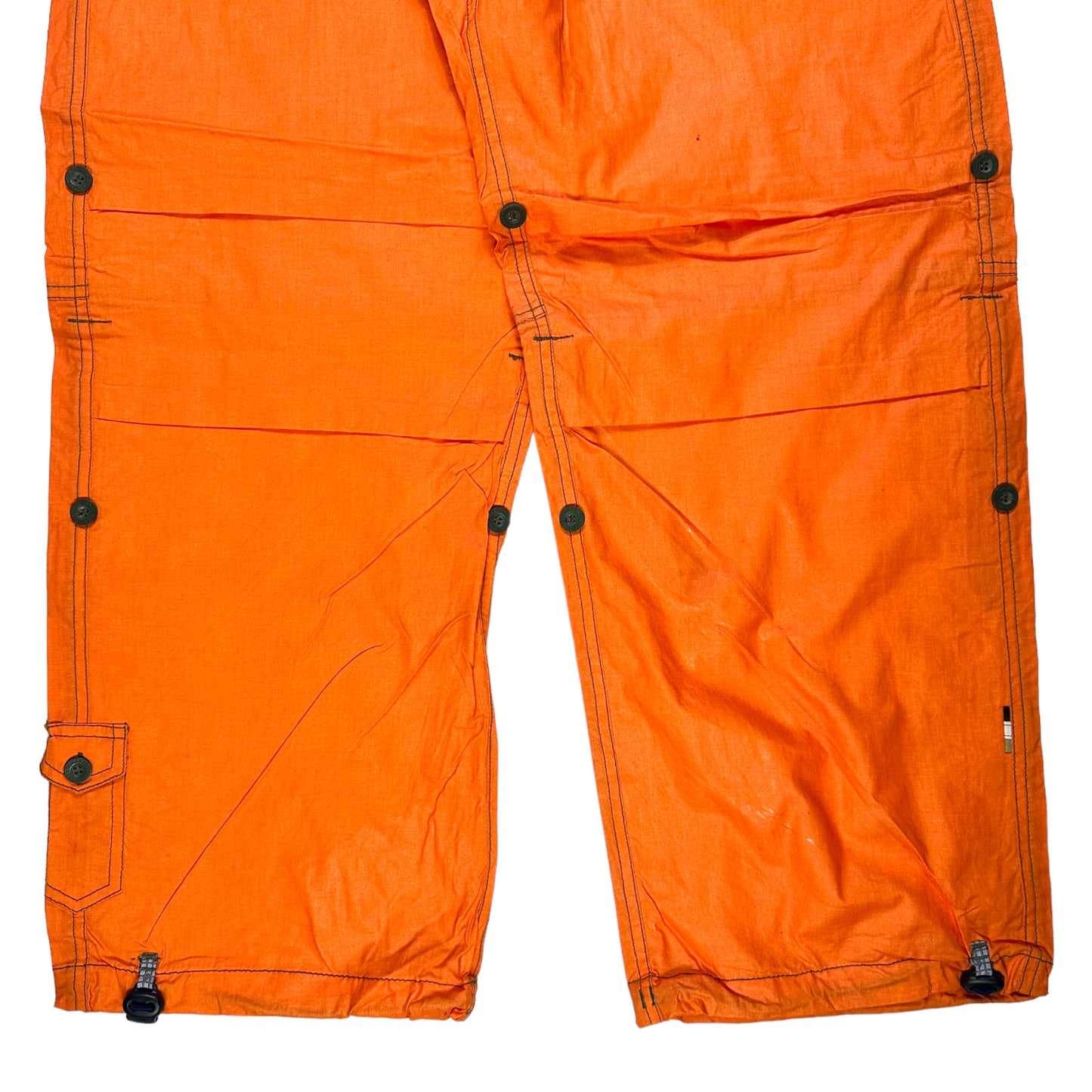 Early 2000's Maharishi Bright Orange Waxed Cotton Snopant - Large