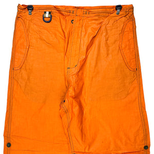 Early 2000's Maharishi Bright Orange Waxed Cotton Snopant - Large