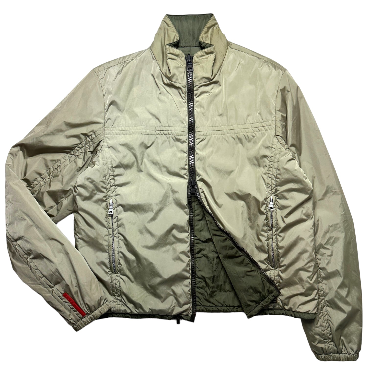 Prada Sport 2in1 Reversible Light Green/Olive Nylon Jacket