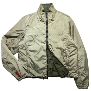 Prada Sport 2in1 Reversible Light Green/Olive Nylon Jacket - Medium / Large