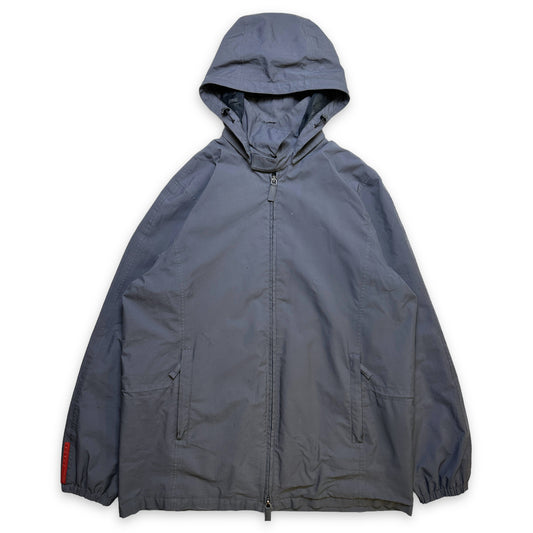 Prada Sport Grey Hooded Harrington Jacket