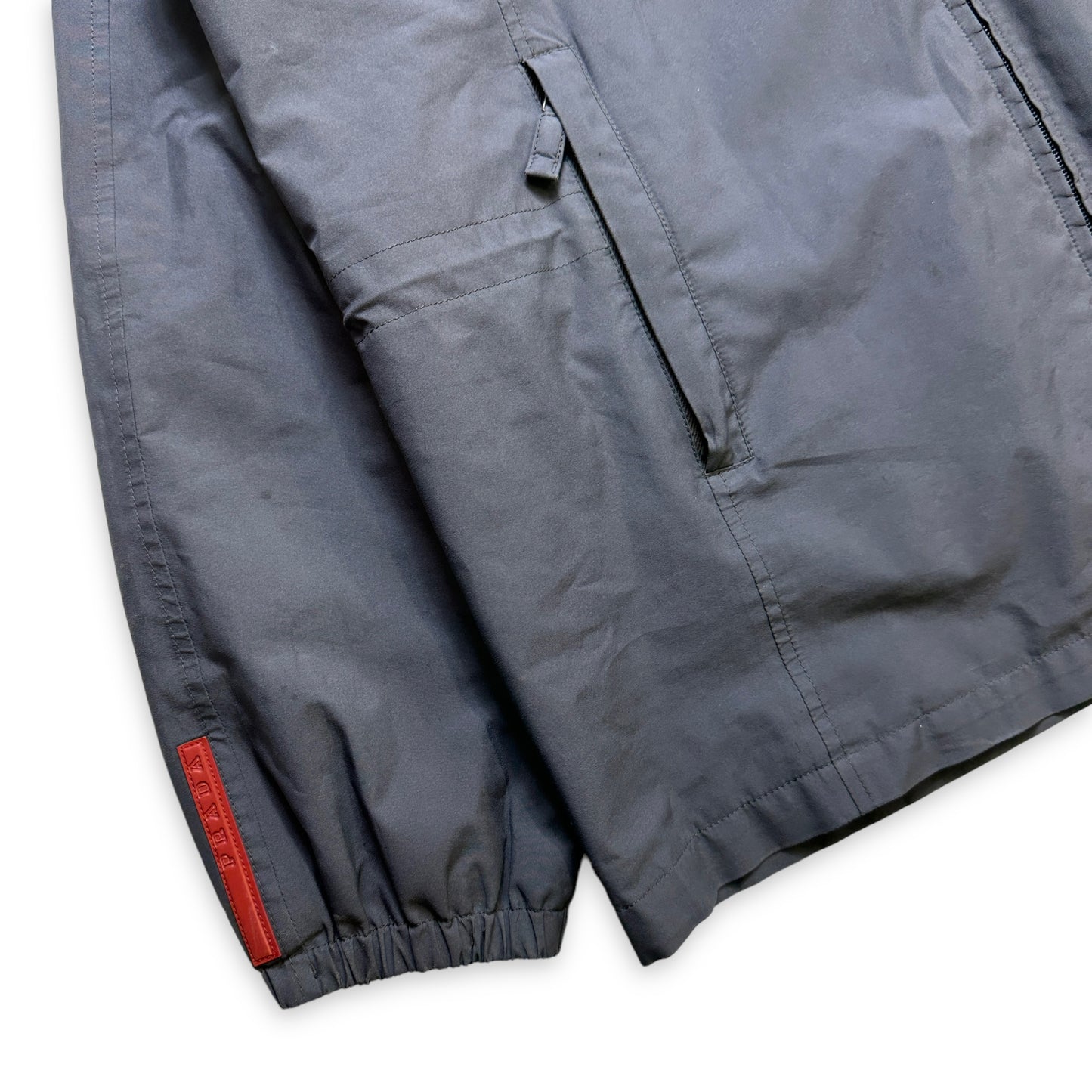 Prada Sport Grey Hooded Harrington Jacket