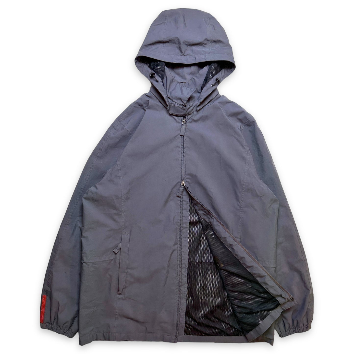 Prada Sport Grey Hooded Harrington Jacket