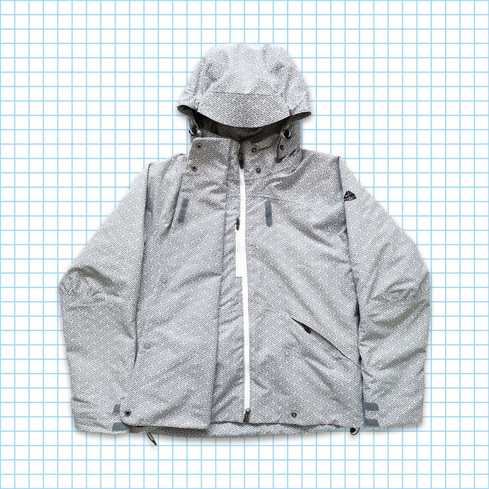 Vintage Nike ACG Aztek Grey/White Padded Jacket Fall 08' - Extra Large