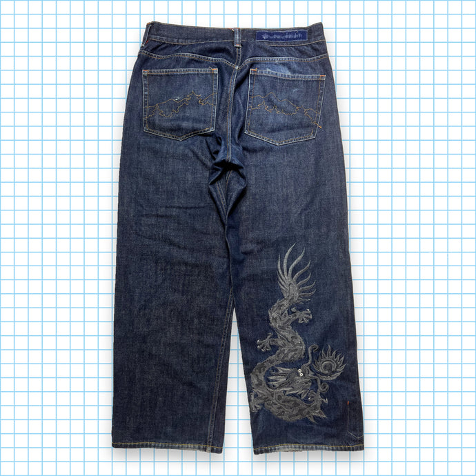 vintage Maharishi Dragon Brodé Selvedge Denim AW98' - Taille 34 »