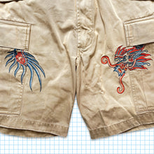 Load image into Gallery viewer, Vintage Maharishi Beige Dragon Embroidered Shorts - Small