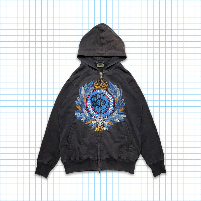 Maharishi Front Crest Embroidered Zip Hoodie - Medium