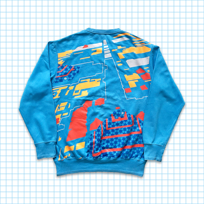 Vintage Maharishi Marina Blue Perspective Back Graphic Crewneck - Moyen