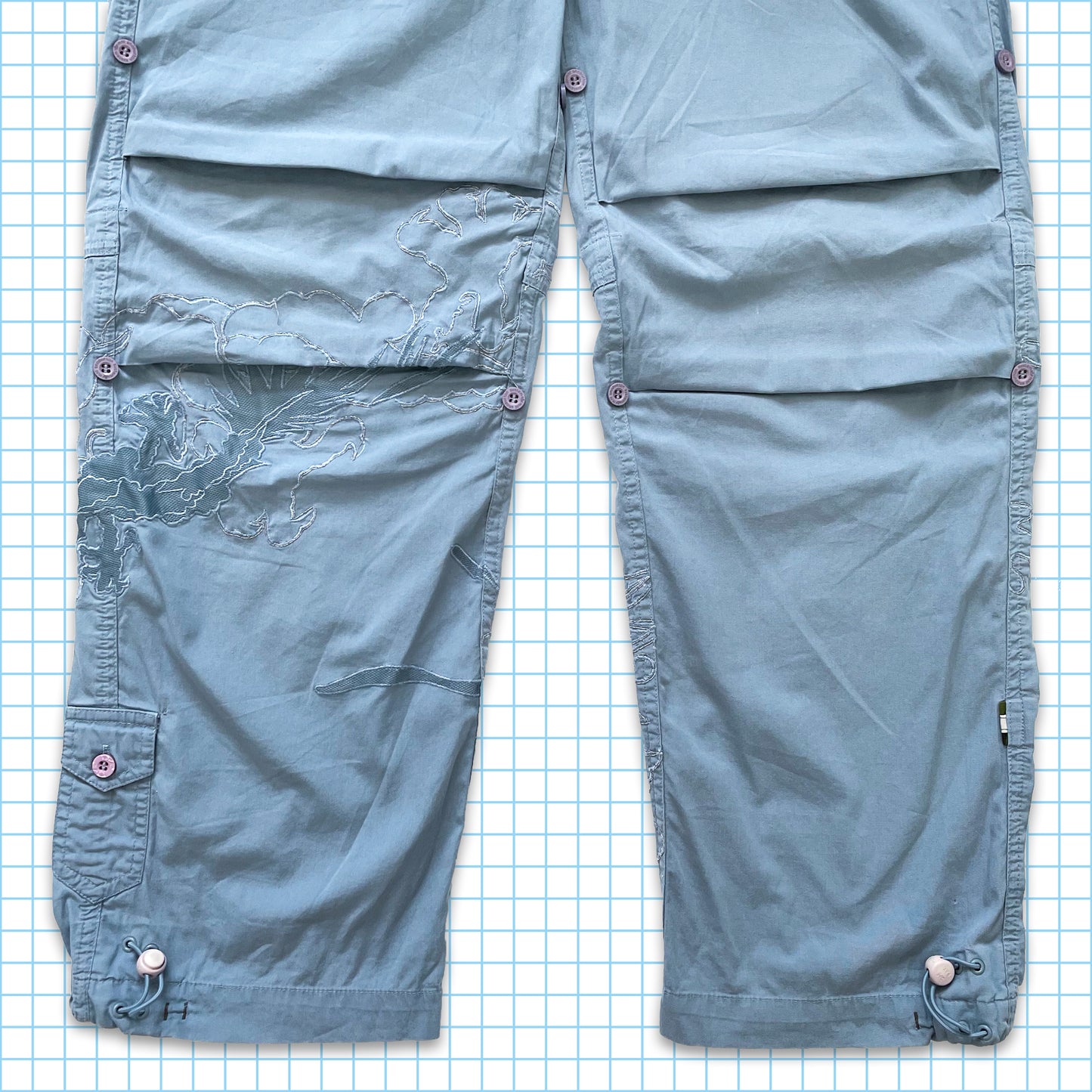 Vintage Maharishi Light Blue 3M Embroidered Snopants - 28" / 30" Waist