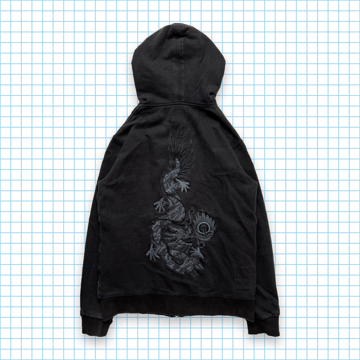 Maharishi Tonal Dragon Embroidered Hoodie - Small